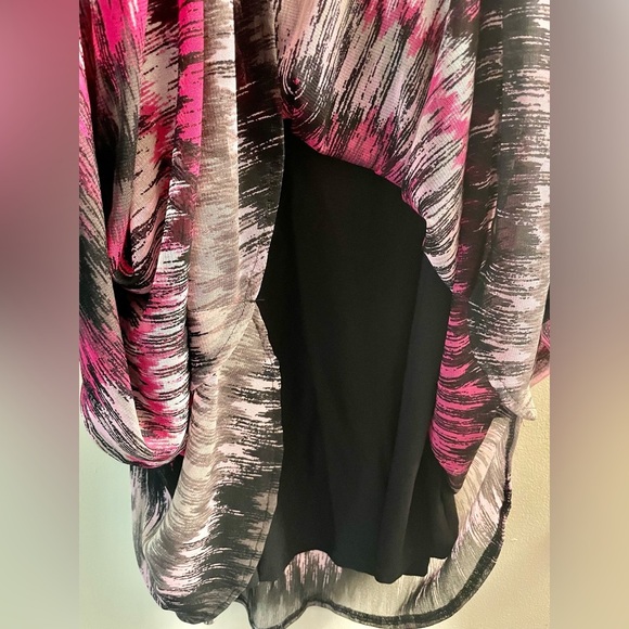 INC Dress w/ bat-wing short sheer sleeves. SIZE Large - Picture 6 of 9